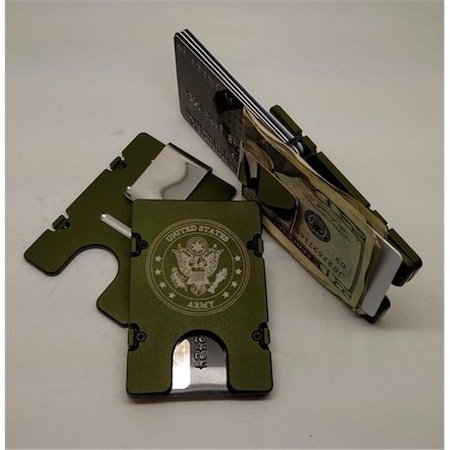 Helm Helm U.S. Army RFID Protected Aluminum Wallet & Credit Card Holder; Green BV-WA-ARMY-G